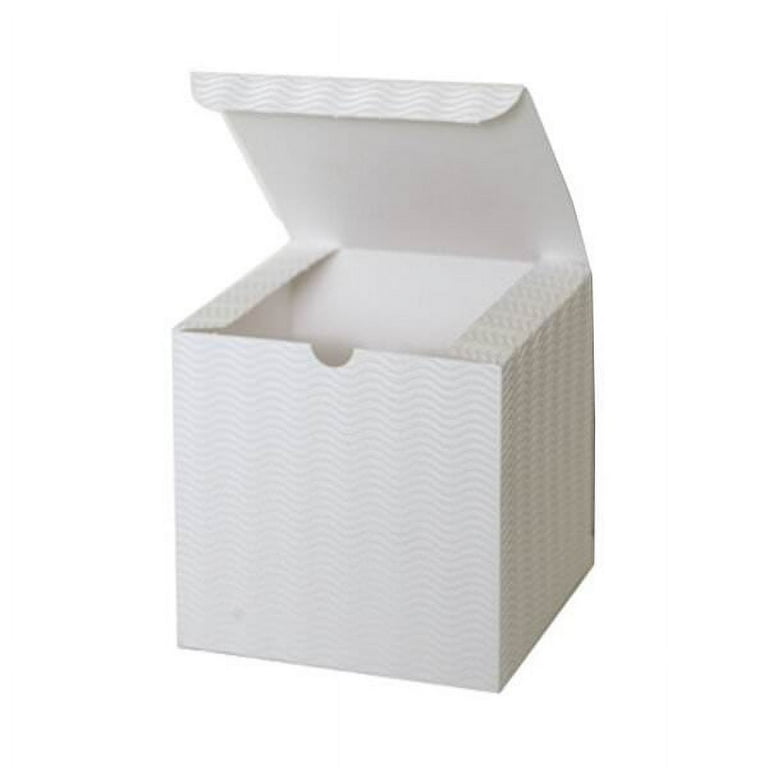 JAM Paper Open Lid Gift Box, 6x6x6, 1/Pack, White Corrugated Wave