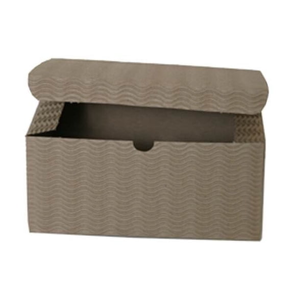 JAM Paper Open Lid Gift Box, 8x8x3.5, 1/Pack, Brown Kraft Corrugated Wave