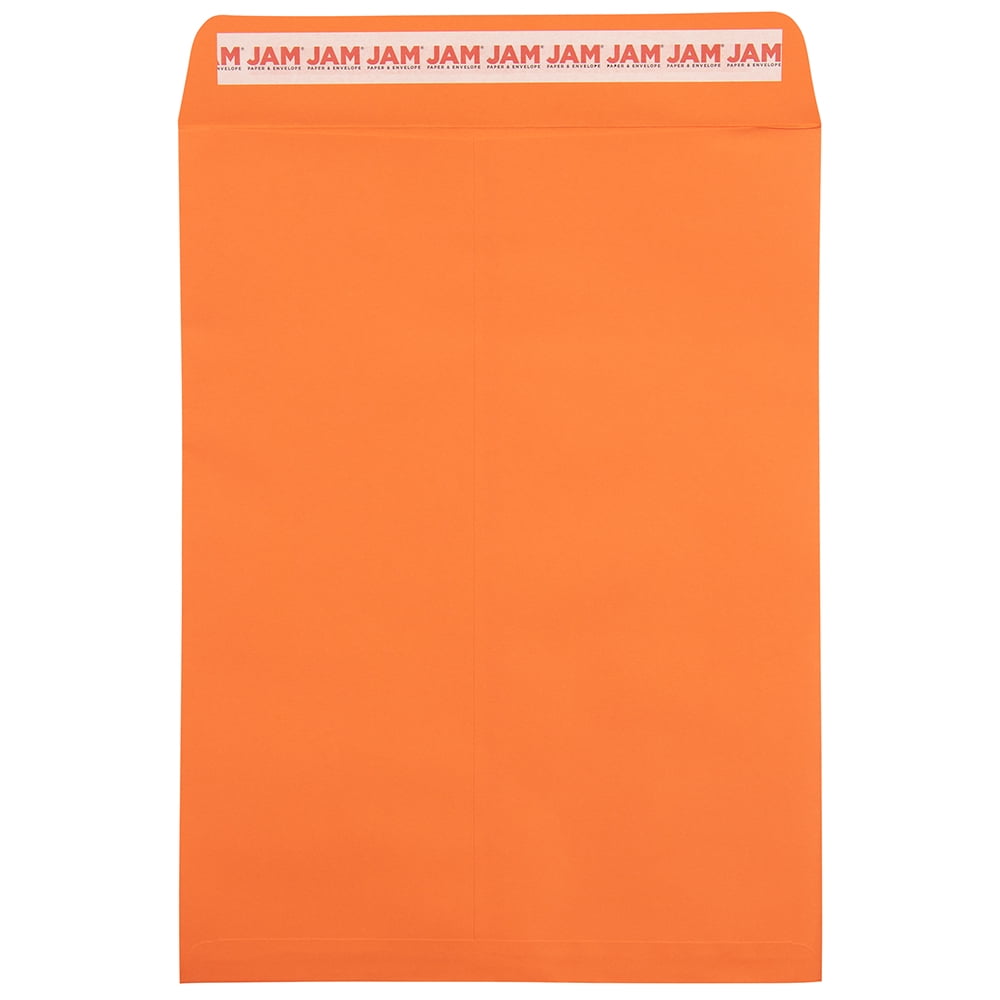 JAM Paper Orange 9 x 12 Open End Catalog Peel & Seal Envelopes, 50/Pack