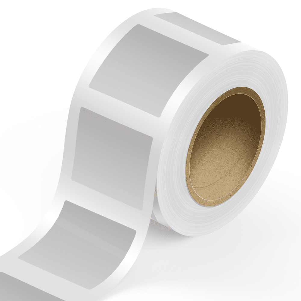 JAM Paper Outdoor Weatherproof Labels, Square, 4 x 4, Silver, 125 Labels/Roll