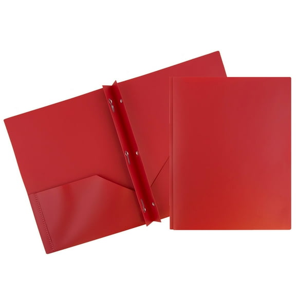 JAM Paper POP Plastic Folders with Clasps, Red, 6 per Pack