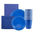 thumbnail image 1 of JAM Paper Party Supply Assortment, Blue, Plates (2 Sizes), Napkins (2 Sizes), Cups (1 pack) & Tablecloth (1 pack), 6 Items/Set, 1 of 7