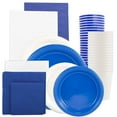 thumbnail image 1 of JAM Paper Party Supply Assortment, Blue & White, 12/Pack, Plates (2 Sizes), Napkins (2 Sizes), Cups & Tablecloths, 1 of 2