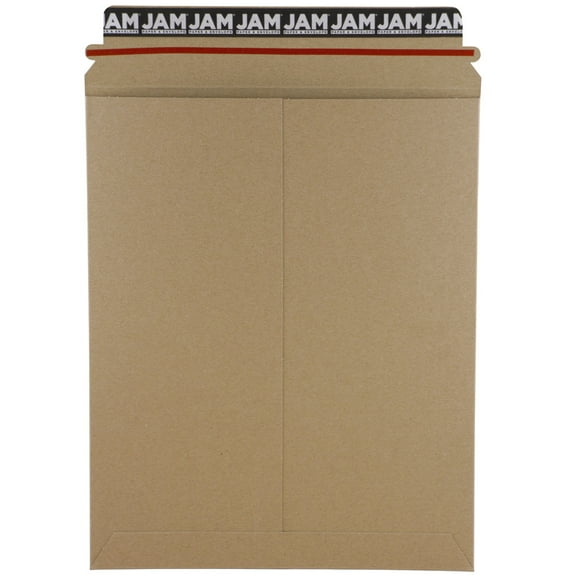 JAM Paper Peel & Seal Photo Mailer Envelopes, 9 3/4 x 12 1/4, Brown Kraft, 6/Pack