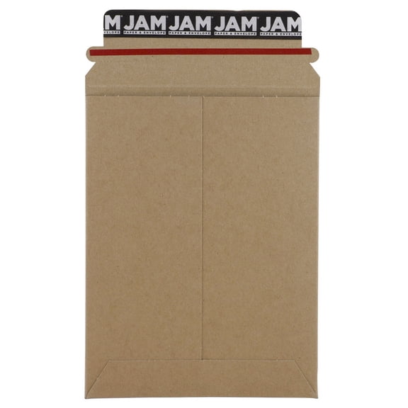 JAM Paper Photo Mailer Envelope, 6x8, Brown Kraft, 1/Pack Peel & Seal