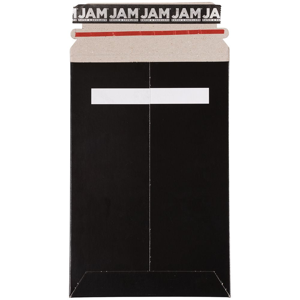 JAM Paper Photo Mailer Envelope, Paper, 6x9, Black, Peel & Seal, 1/Pack