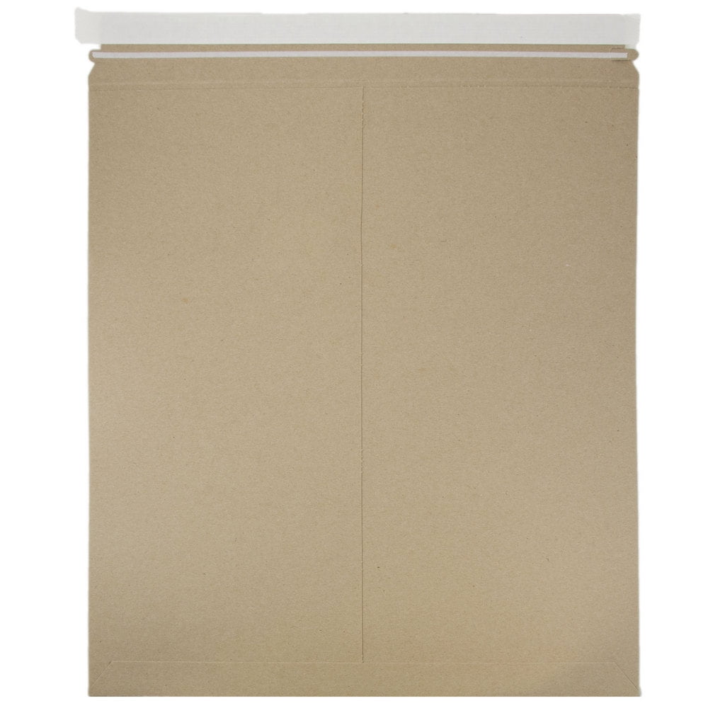 JAM Paper Photo Mailer Envelopes, 17x21, Brown Kraft, Peel & Seal, 6/Pack