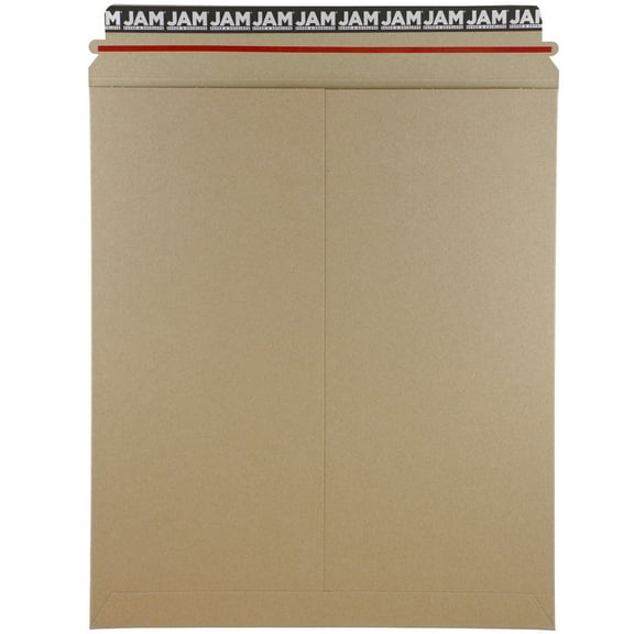 JAM Paper Photo Mailer Envelopes, Brown Kraft, 12 3/4 x15, Peel & Seal, 6 per Pack