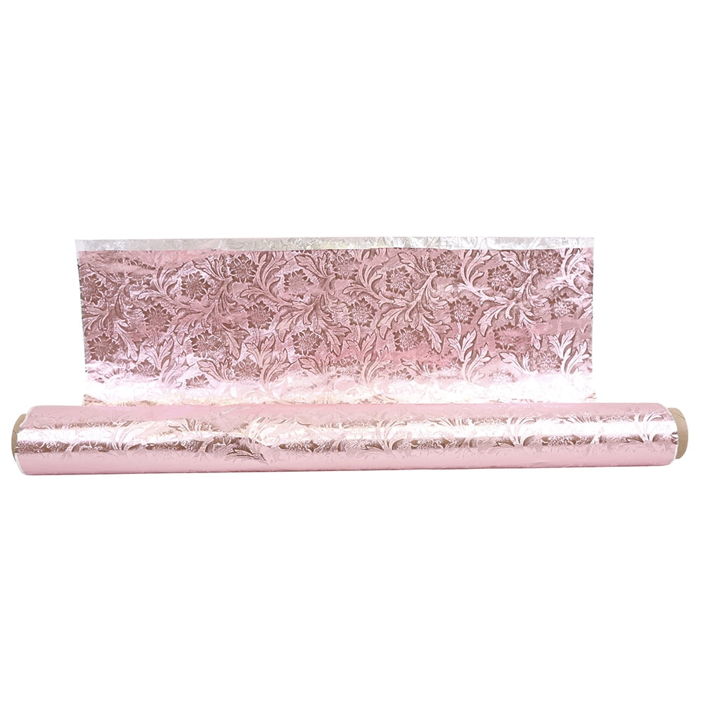 JAM Paper Pink Foil All Occasion Gift Wrap Paper, 80 sq ft.