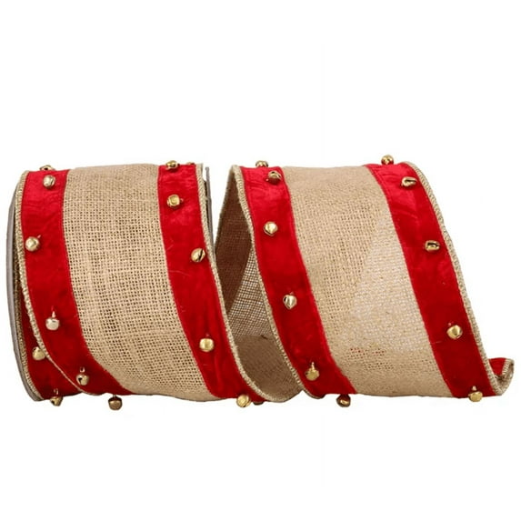 JAM Paper Plaid Christmas Multi-color Polyester Ribbon, 10yd x 4in, 1/Pack