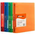 thumbnail image 1 of JAM Paper Plastic 1 Inch Binders, 3 Ring Binders, Red, Blue, Green and Orange, 4 Per Pack, 1 of 6