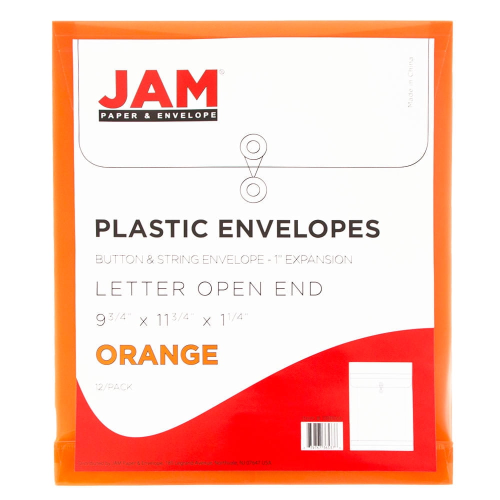 JAM Paper Plastic 2 Divider Envelopes with Button & String Tie Closure ...