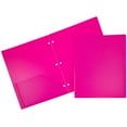 thumbnail image 1 of JAM Paper Plastic 2 Pocket 3 Hole Punch Fuchsia Pink Folder, 108/pack, 1 of 4