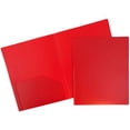 thumbnail image 1 of JAM Paper Plastic 2 Pocket School Folders, Red, 6/Pack, 1 of 4