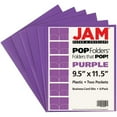 thumbnail image 1 of JAM Paper Plastic 2 Pocket School POP Folders, Purple, 6 per Pack, 1 of 4