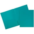 thumbnail image 1 of JAM Paper Plastic 2 Pocket School POP Folders, Teal Blue, 3/Pack, 1 of 4