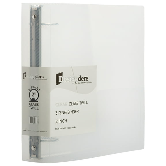 JAM Paper Plastic 2 in Binders, 3 Metal Rings, Clear, 1/Pack
