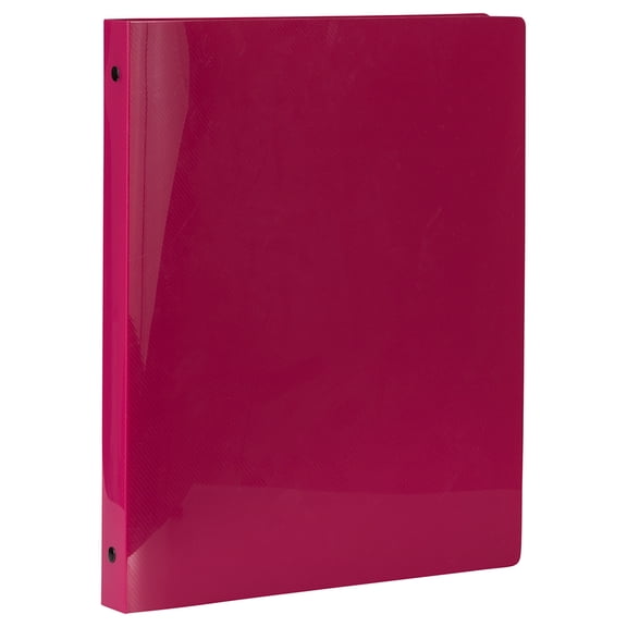 JAM Paper Plastic 3/4 in Binders, 3 Metal Rings, Magenta, 1/Pack