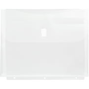 JAM Paper Plastic 3 Hole Binder Envelopes 9 1/2 x 11 1/2, Clear, 12 per Pack