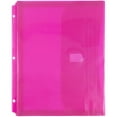 thumbnail image 1 of JAM Paper Plastic 3 Hole Punch Binder Envelopes, Hook & Loop Closure, Letter Booklet, 9 1/2 x 11 1/2, 1 in Expansion, Pink, 3/Pack, 1 of 3