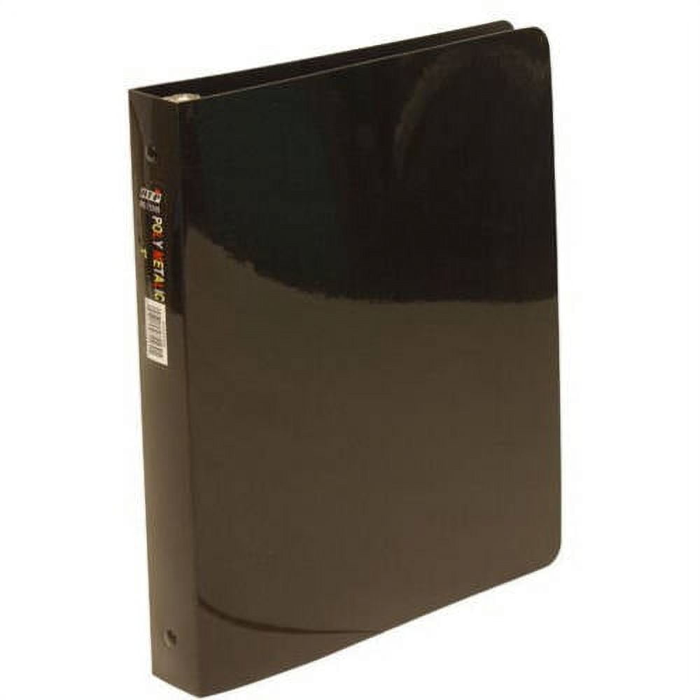 JAM Paper Plastic 3Ring Binders, 3/4", Black Metallic, Sold