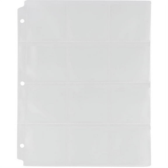 JAM Paper Plastic Binder Collection Pages, 9 Slots, 9 1/8 x 11 3/8, 20 Sheets/Pack