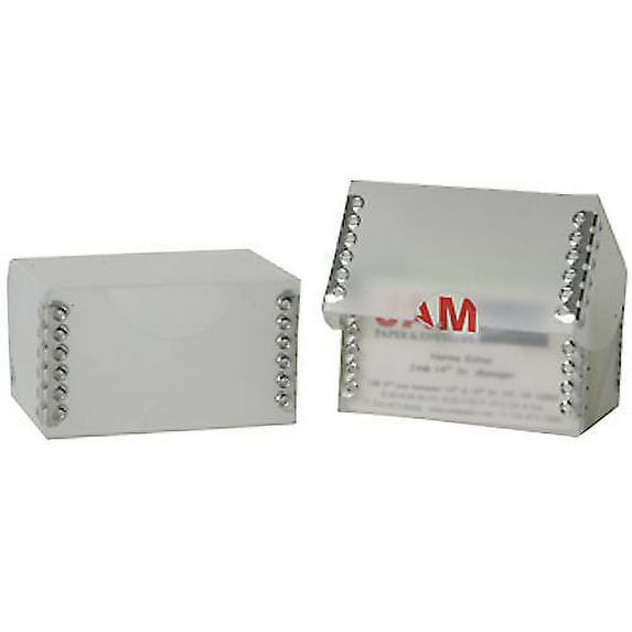 JAM Paper Plastic Business Card Box with Metal Edge, 2.25 x 3.5 x 2, Clear Frost, 24 Boxes