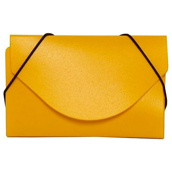 JAM Paper Plastic Business Card Holder Case Yellow Solid 100/Pack (291618971B)
