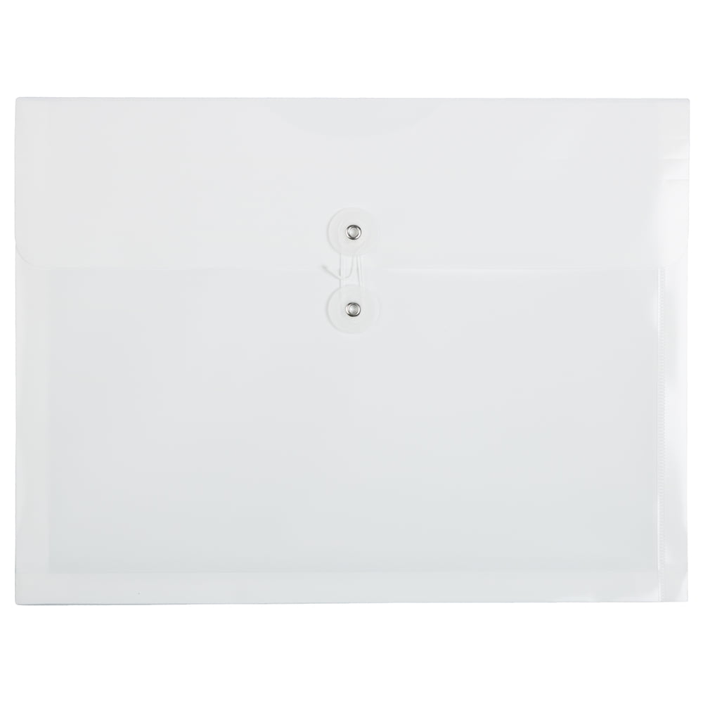 JAM Paper Plastic Button & String Closure Envelopes, 9.75x13, White, 12 ...
