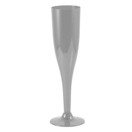 JAM Paper Plastic Champagne Flutes, 5.5 oz, Silver, 20/Pack