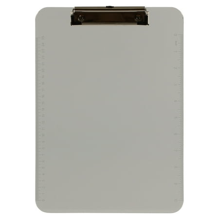 JAM Paper Plastic Clip Board, Grey Clipboard, 1/Pack, 9 x 12.5