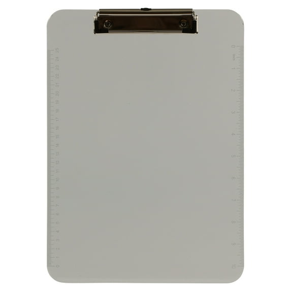 JAM Paper Plastic Clip Board, Grey Clipboard, 1/Pack, 9 x 12.5