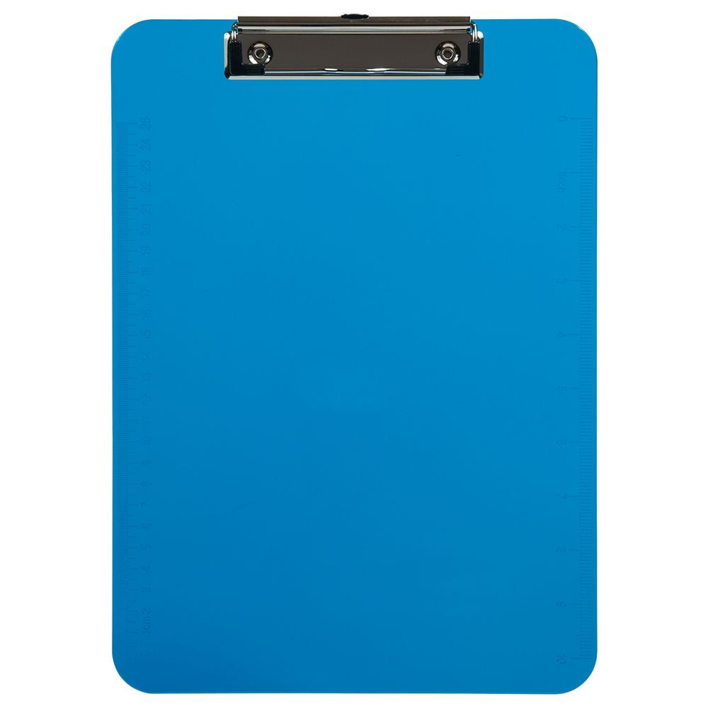 JAM Paper Plastic Clip Boards, Blue Clipboards, 12/Pack, 9 x 12.5