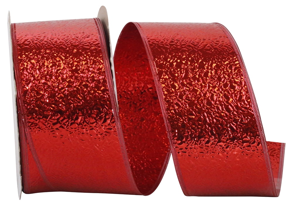 Ice Pack Ribbon JAM Paper Plastic Cracked Ice Ribbon, Red, 2.5in x 50yd, 1/Pack ...