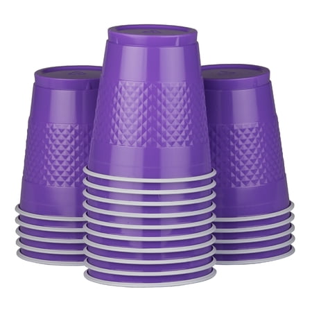 JAM Paper Plastic Cups, 12 oz, Purple, 20/Pack