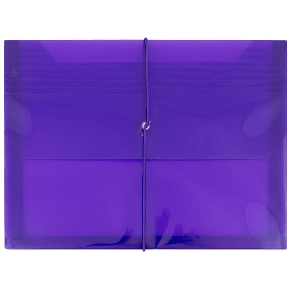 JAM Paper Plastic Elastic Envelope, 9.8x13x2.6, Purple, 2 5/8 Expansion, 1/Pack