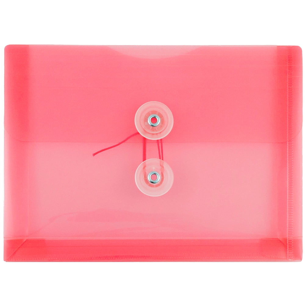 JAM Paper Plastic Envelopes, 5.5x7.5, 12/Pack, Red, Button String ...