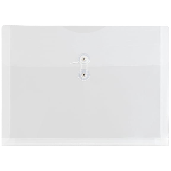 JAM Paper Plastic Envelopes, Letter Booklet, 9 3/4 x 13, Clear, 12 per Pack