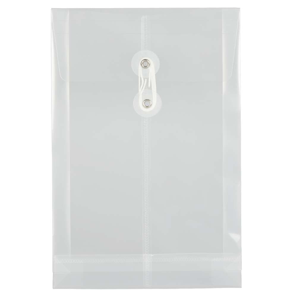 JAM Paper Plastic Envelopes with Button & String Tie Closure, 6 1/4 x 9 ...