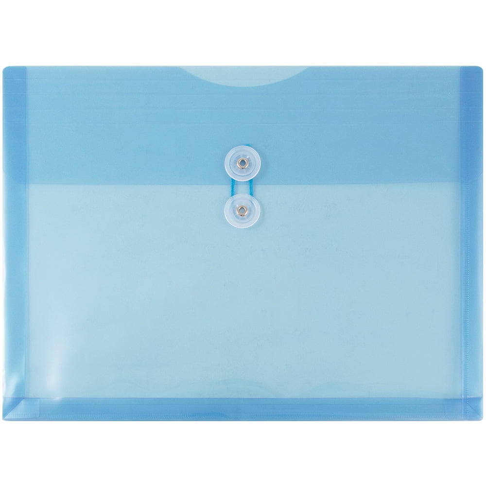 JAM Paper Plastic Envelopes with Button & String Tie Closure, Letter ...