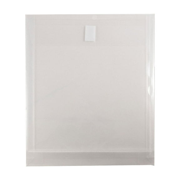 JAM Paper Plastic Envelopes with Hook & Loop Closure 9.75 x 11.75 with 1 Inch Expansion Clear