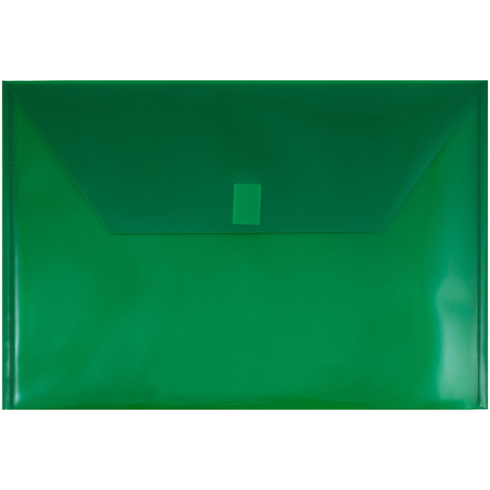 JAM Paper Plastic Hook & Loop Envelopes, 5.5x7.5, 12/Pack, Purple