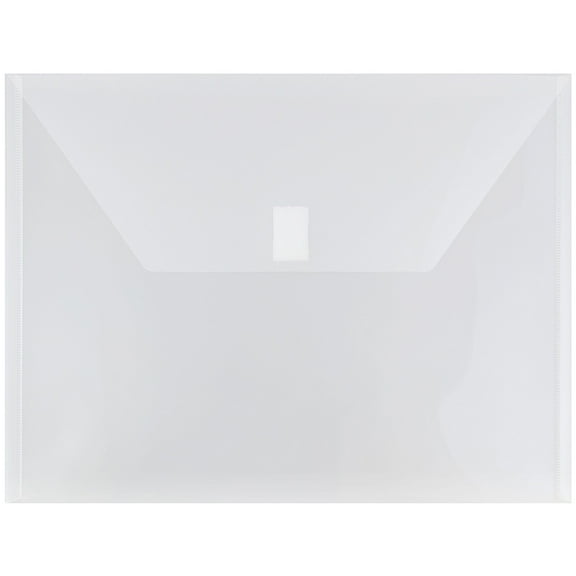 JAM Paper Plastic Envelopes with Hook & Loop Closure, Letter Booklet, 9 3/4 x 13, Clear, 3/Pack