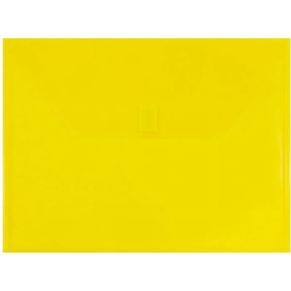 JAM Paper Plastic Envelopes with Hook & Loop Closure, Letter Booklet, 9 3/4 x 13, Yellow, 3/Pack