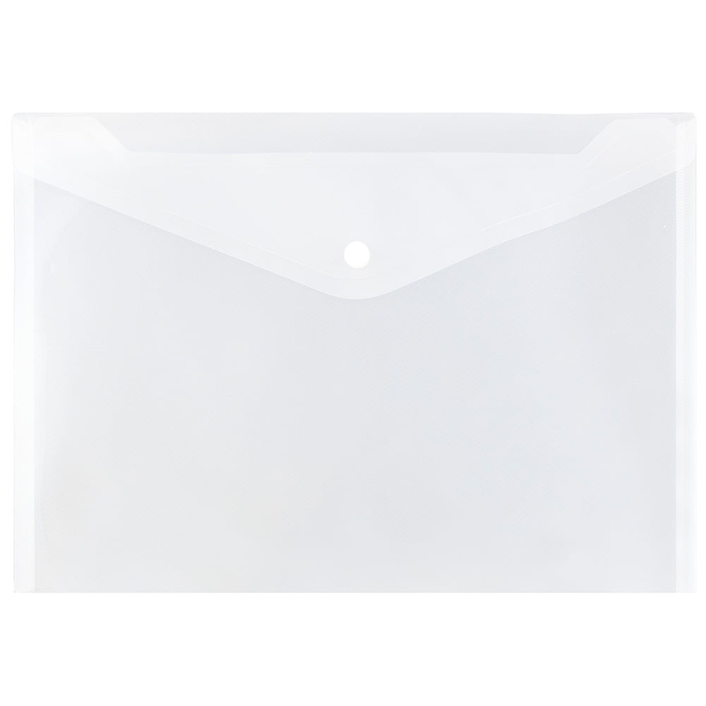 JAM Paper Plastic Envelopes with Snap Closure, Letter Booklet, 9 3/4 x 13, Clear, 3/Pack