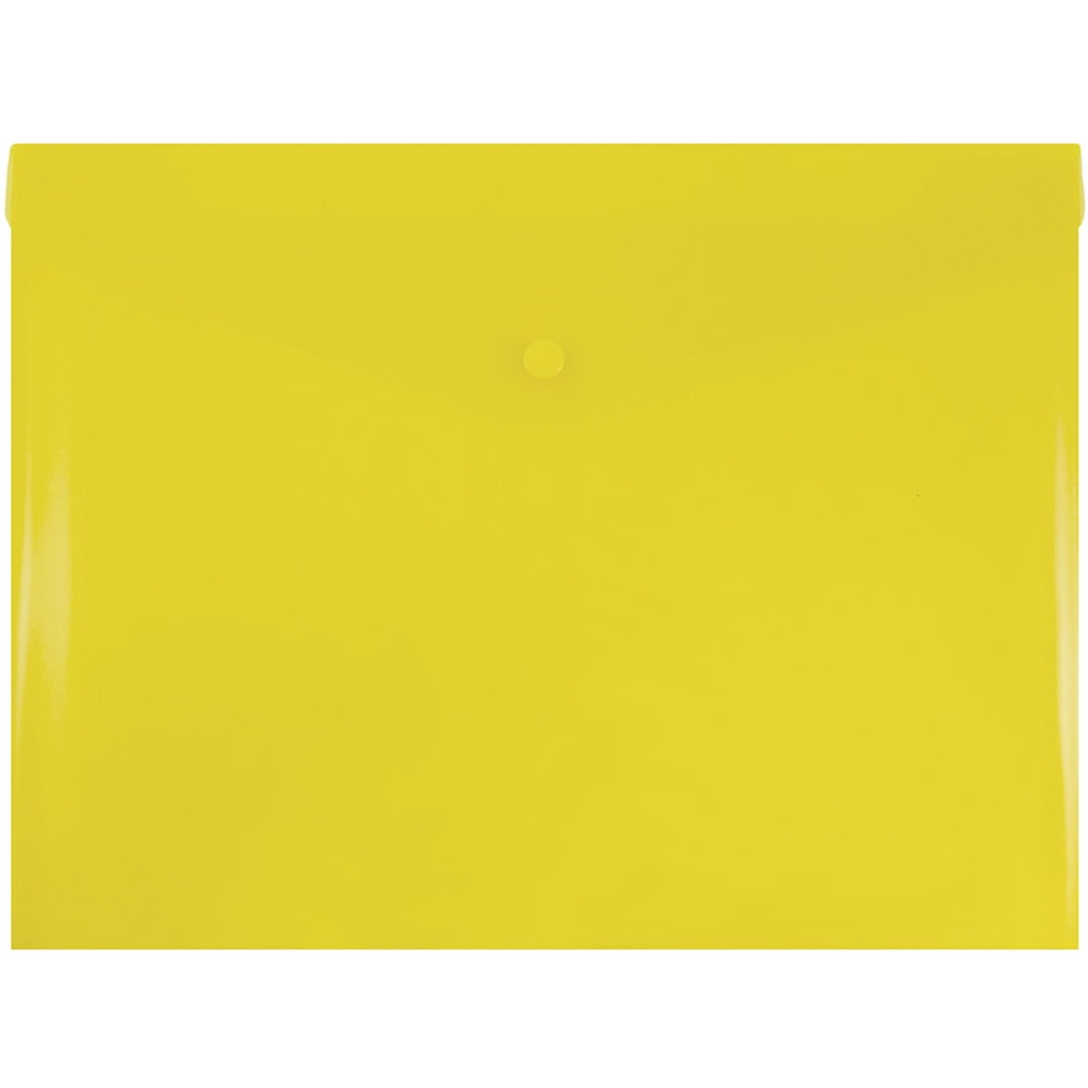 JAM Paper Plastic Envelopes with Snap Closure, Letter Booklet, 9 3/4 x 13, Yellow, 3/Pack