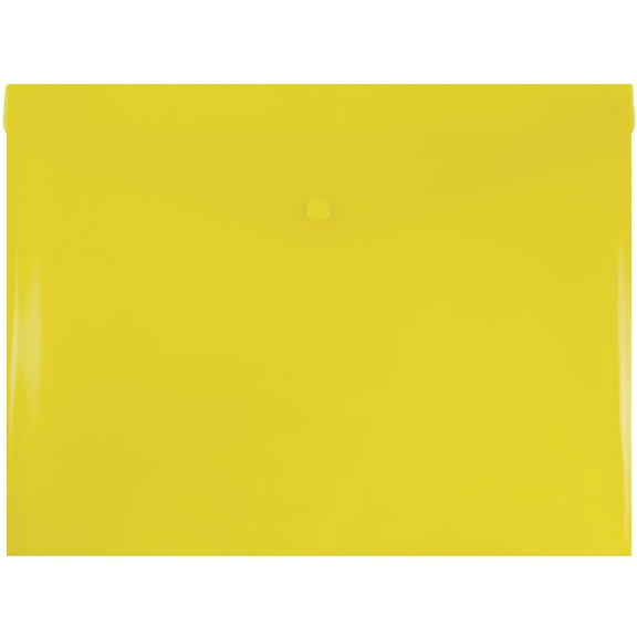 JAM Paper Plastic Envelopes with Snap Closure, Letter Booklet, 9 3/4 x 13, Yellow, 3/Pack