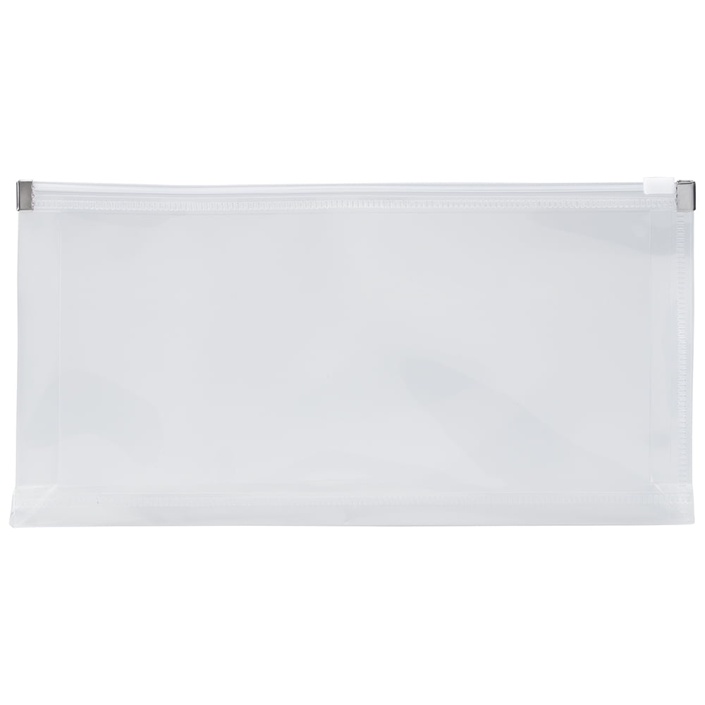 JAM Paper Plastic Envelopes with Zip Closure, #10 Booklet Wallet, 5 x 10, Clear, 3/pack