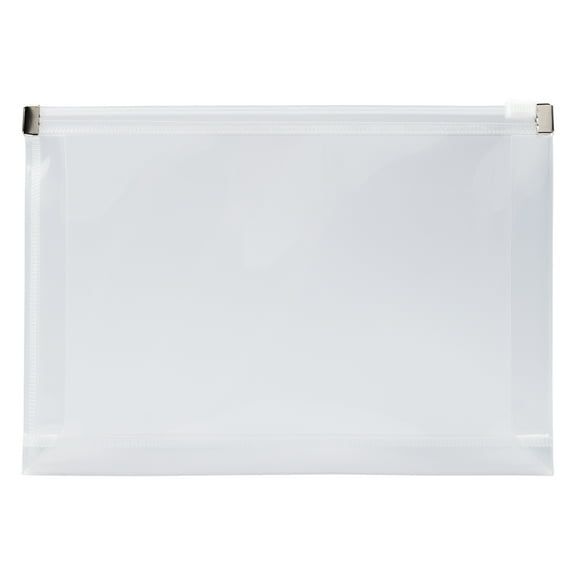JAM Paper Plastic Envelopes with Zip Closure, Index, 5 1/4 x 8, Clear, 3/Pack