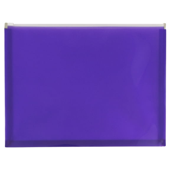 JAM Paper Plastic Envelopes with Zip Closure, Letter Booklet, 9 3/4 x 13, Purple, 3/Pack